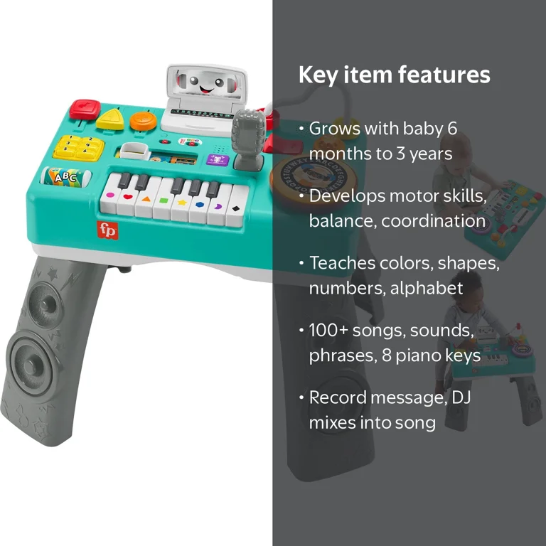 Fisher-Price Laugh & Learn Mix & Learn DJ Table, Musical Learning