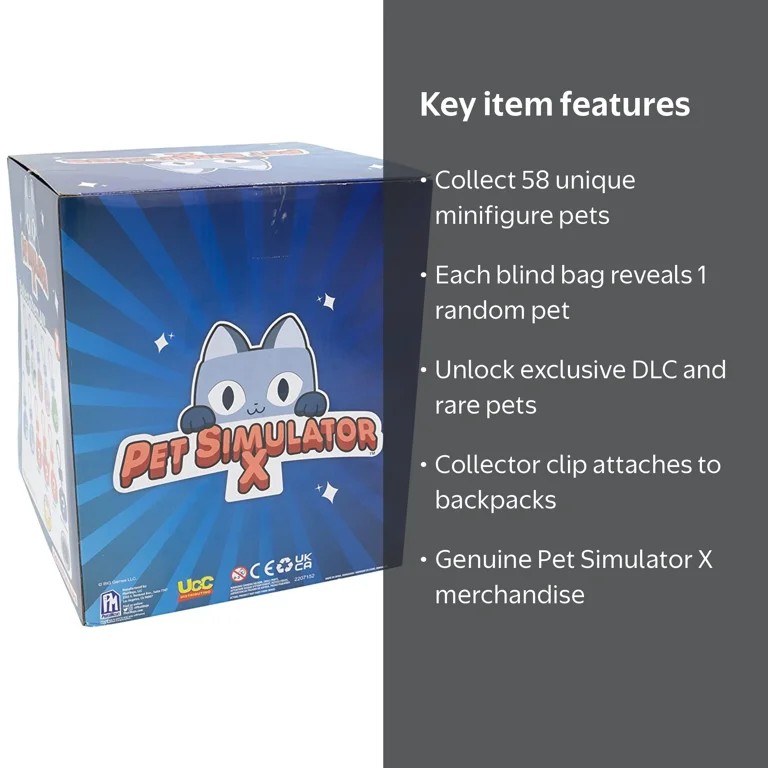 PET Simulator X-Mystery Pet Minifigure Toys with Collector Clip