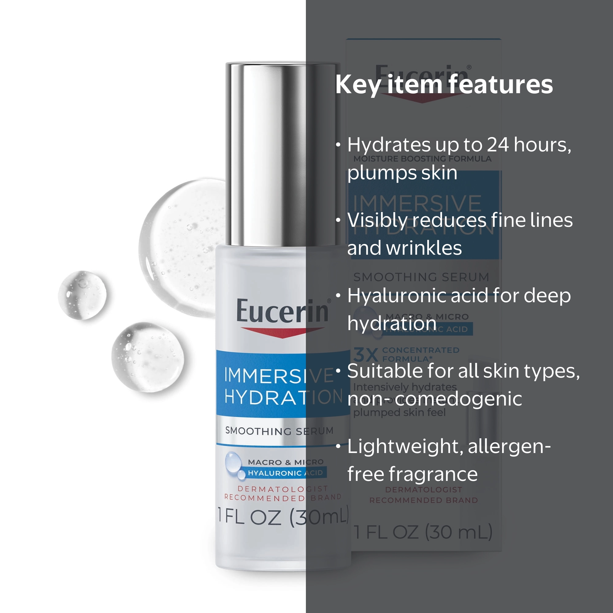 Eucerin Immersive Hydration Smoothing Face Serum with Hyaluronic