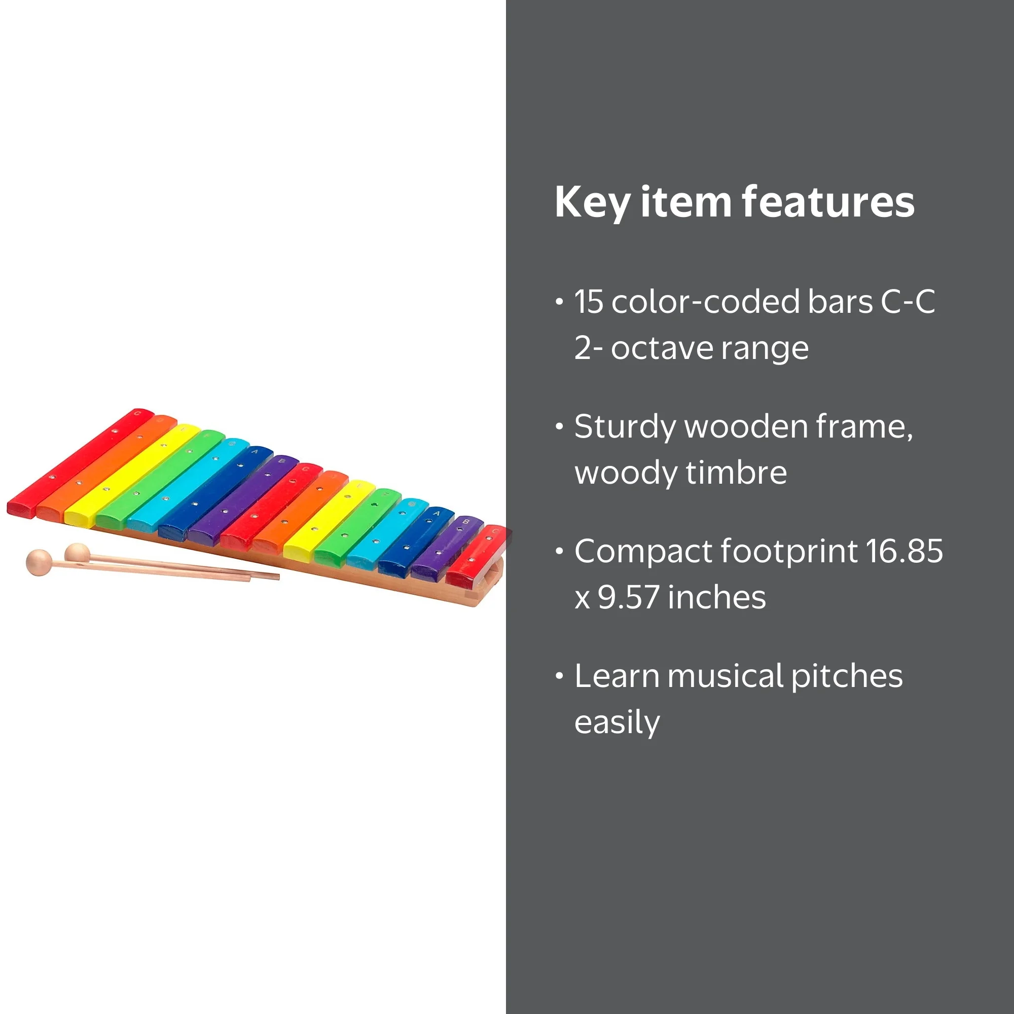 Stagg 2 Octave Rainbow Xylophone, 15Keys, C-C - Walmart.com