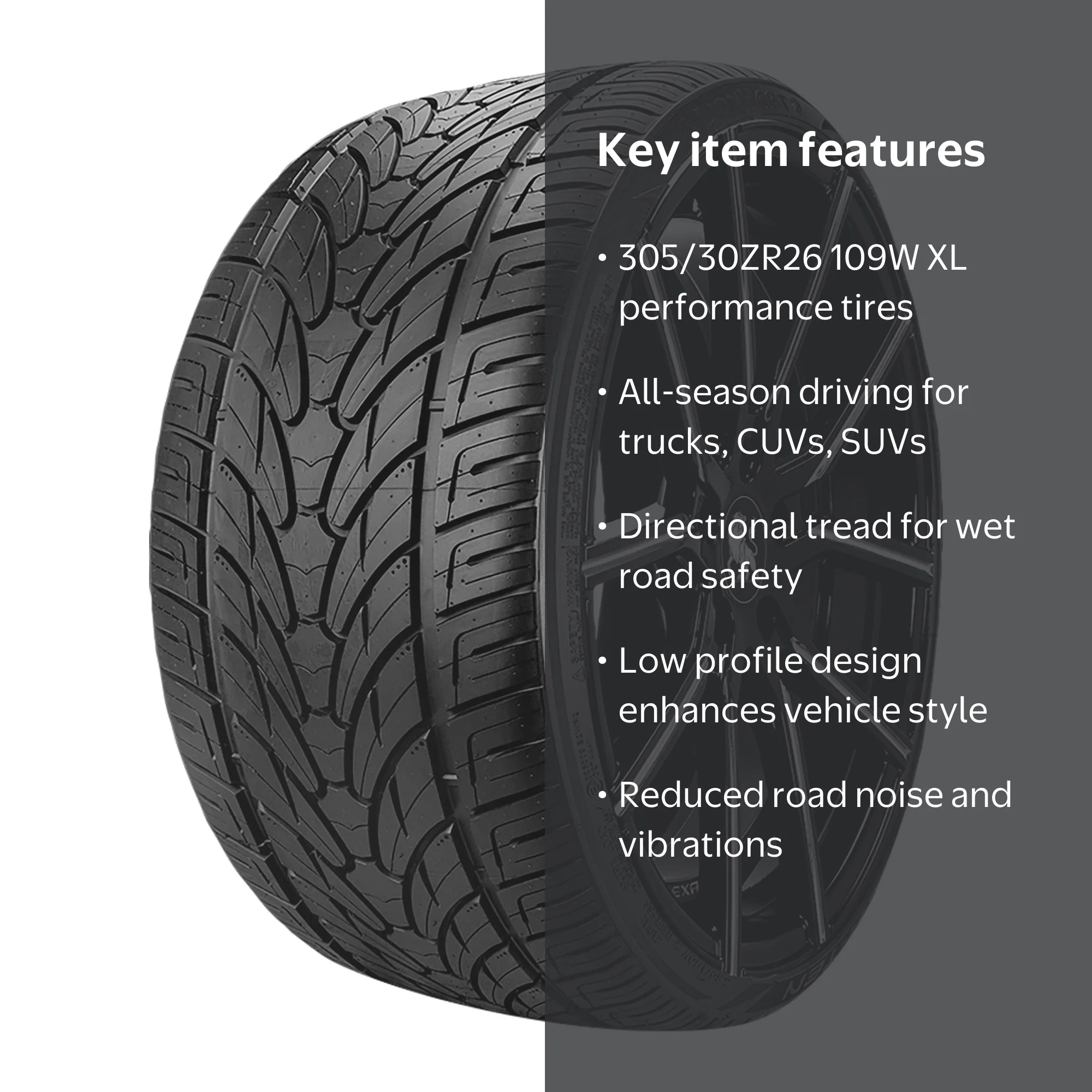 Lionhart LH-TEN All Season Tire, 305/30ZR26 109W XL, 30K Mile