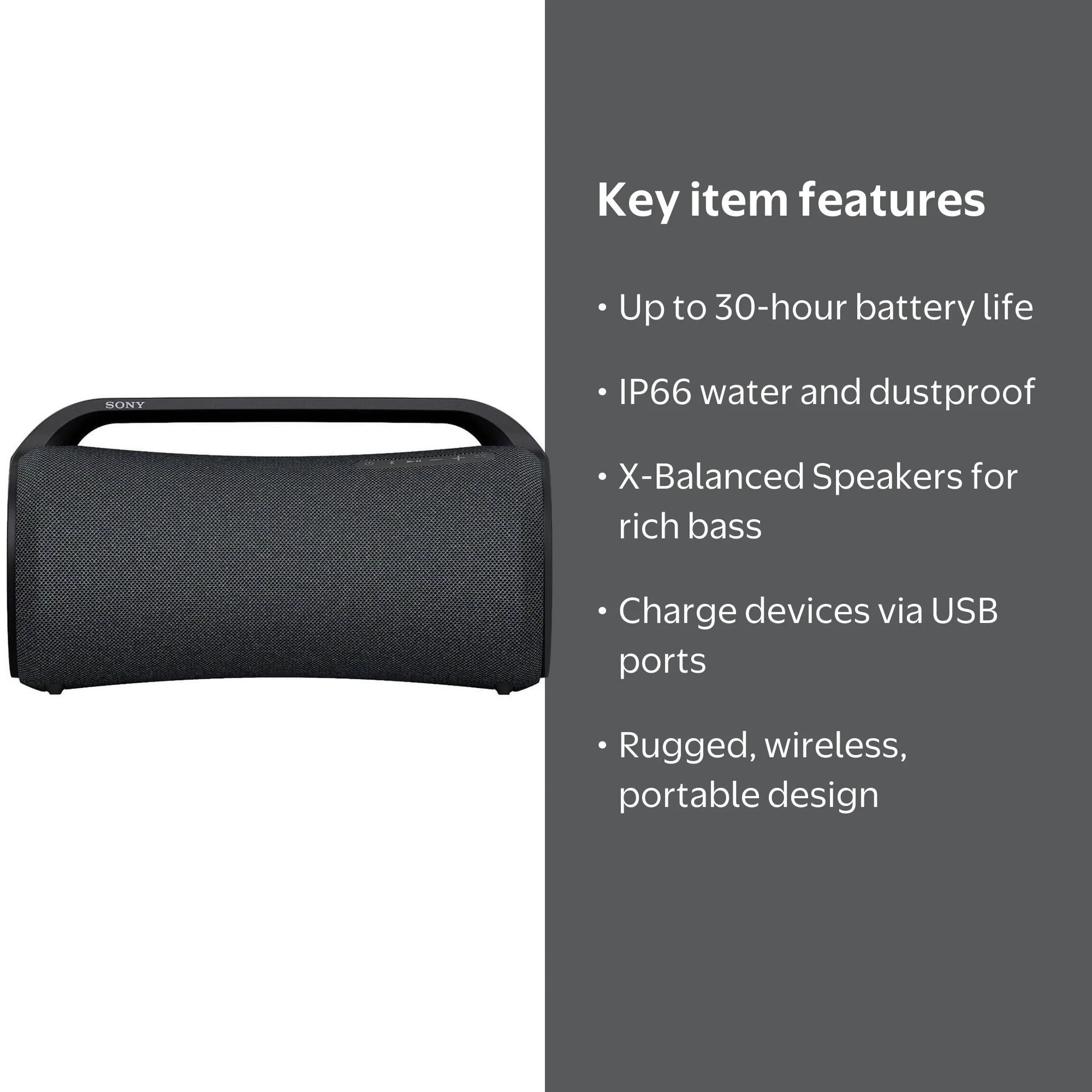 Sony Portable Wireless Stereo Bluetooth Speaker with LED Lighting