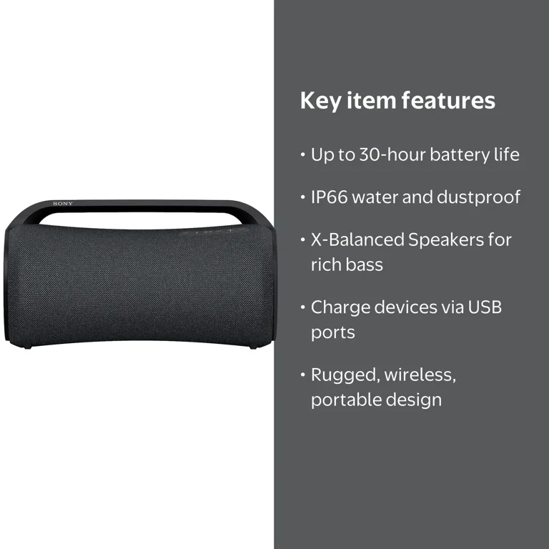 Sony Portable Wireless Stereo Bluetooth Speaker with LED Lighting