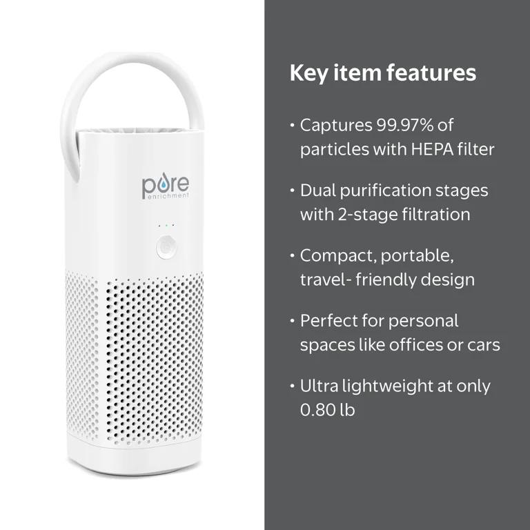 Pure Enrichment® PureZone™ Mini Air Purifier - True HEPA Filter