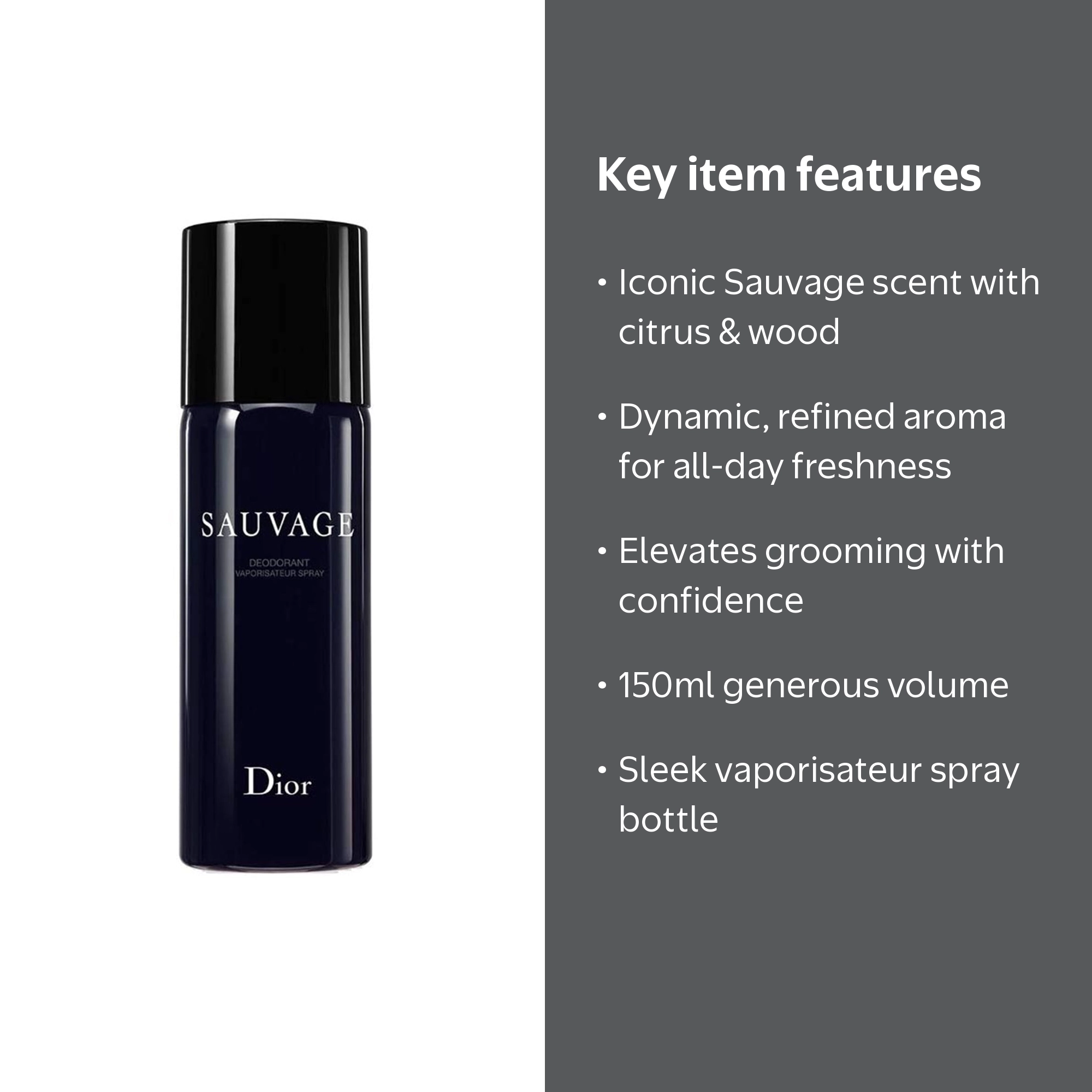 【日本未発売】Dior Sauvage デオドラントスプレー 大容量 150ml Dior, Deodorant Spray, Vaporisateur 150 ml, Sauvage scent