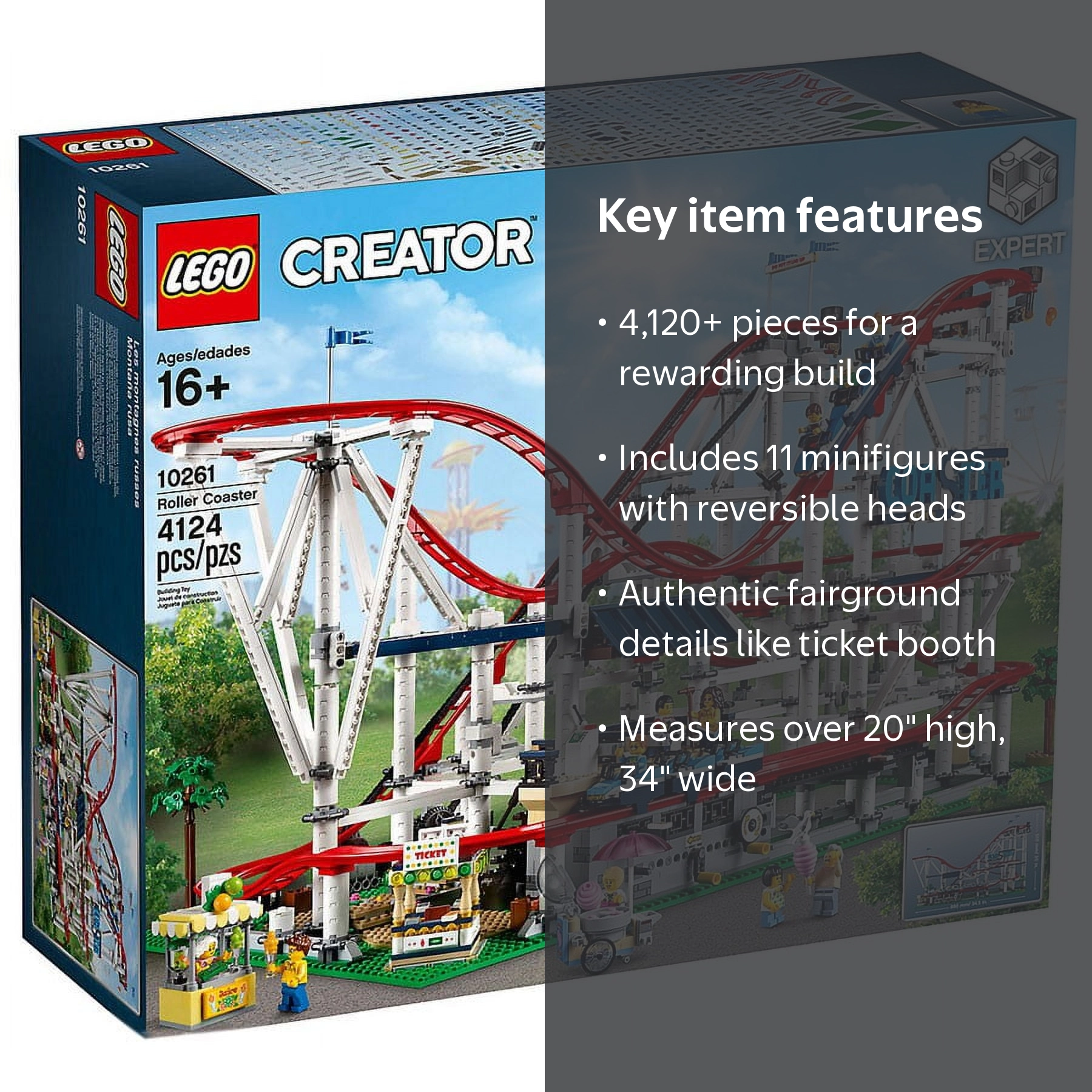 LEGO Creator Expert Roller Coaster, Multicolor, 10261 Building Kit