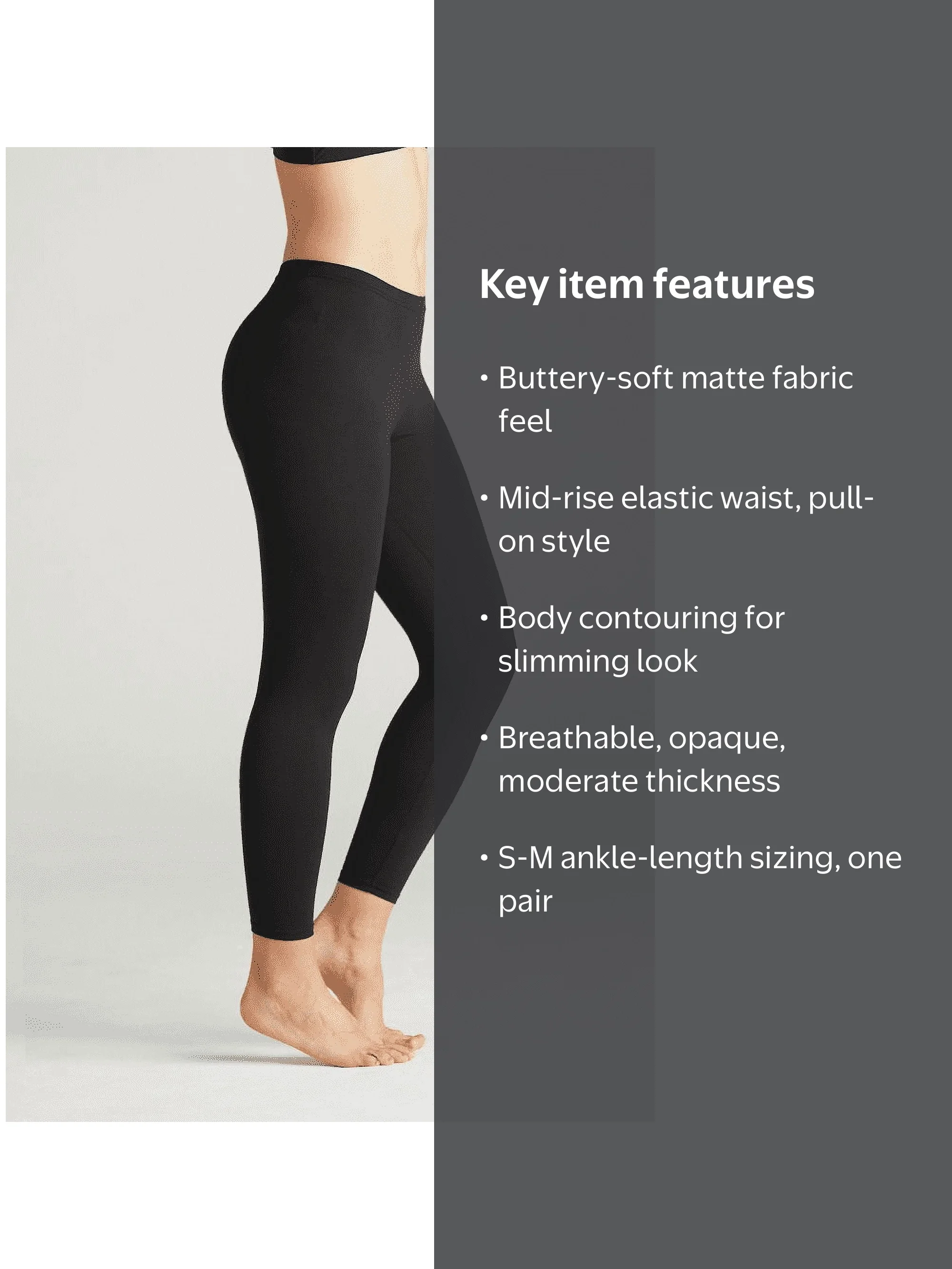 On the Go Women's Supersoft Leggings (1 Pair, Black, Size S-M