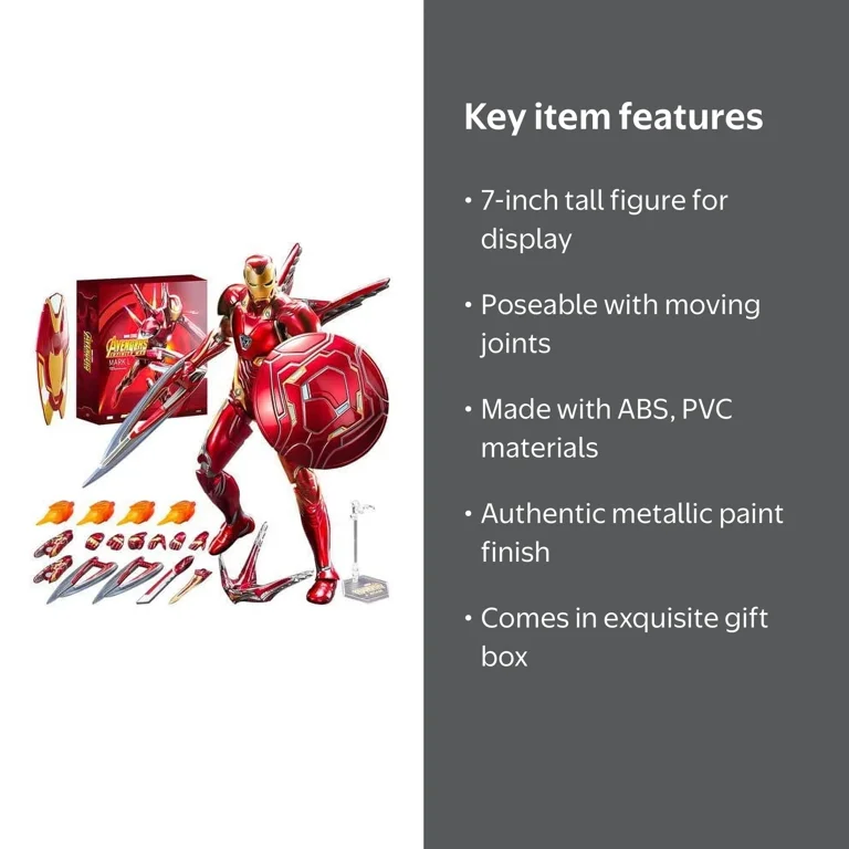 ZhongDong Toys, Iron Man MK50 Action Figure, 7 Inches, Silver