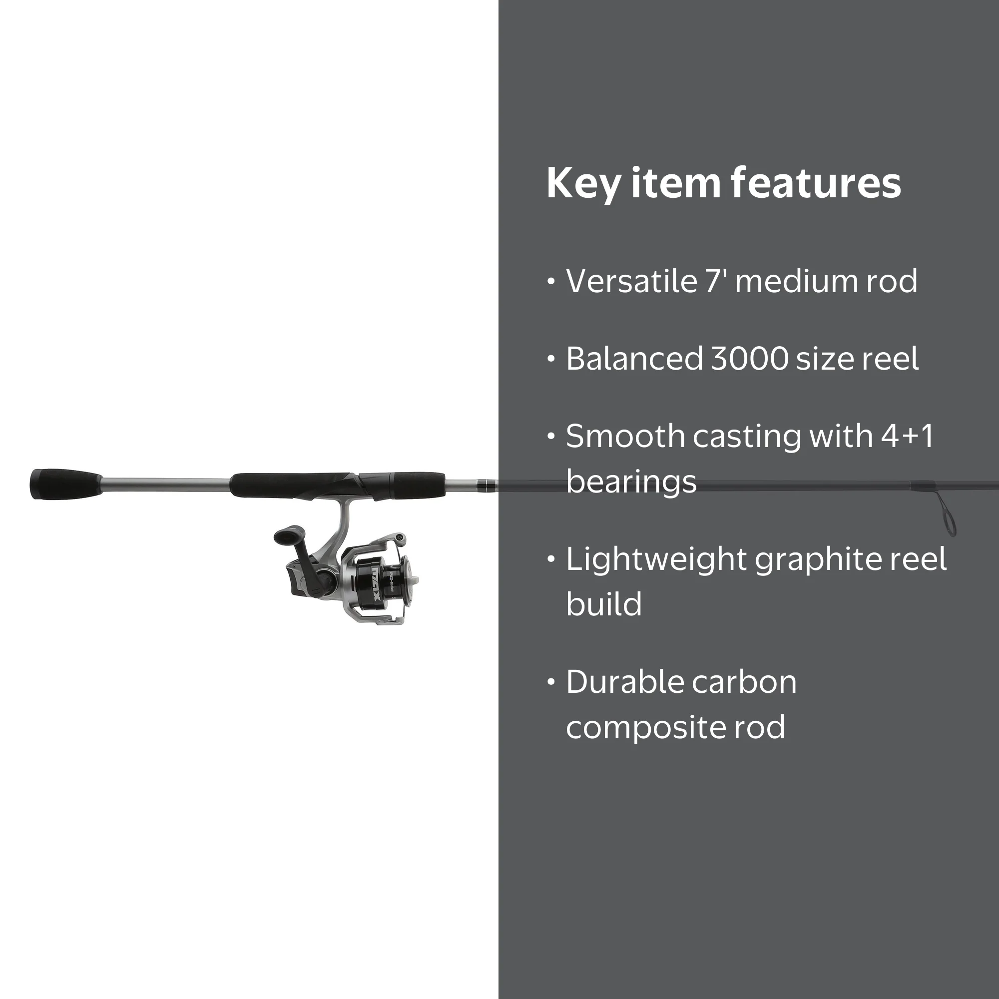 Abu Garcia Max X Spinning Fishing Combo, 7' Medium Rod, 3000 Size