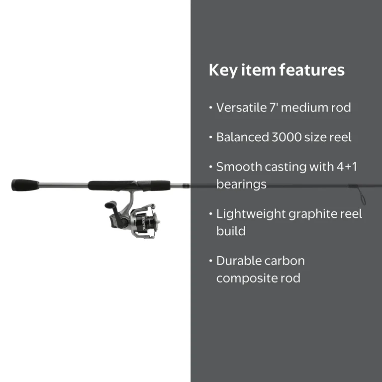 Abu Garcia Max X Spinning Fishing Combo, 7' Medium Rod, 3000 Size