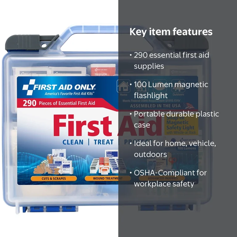 First Aid Only OSHA-Compliant 290-Piece All-Purpose First Aid Kit