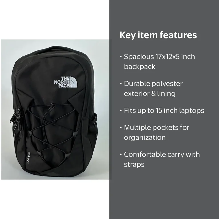 The North Face, Unisex Everyday Jester Laptop Backpack, OS, Black