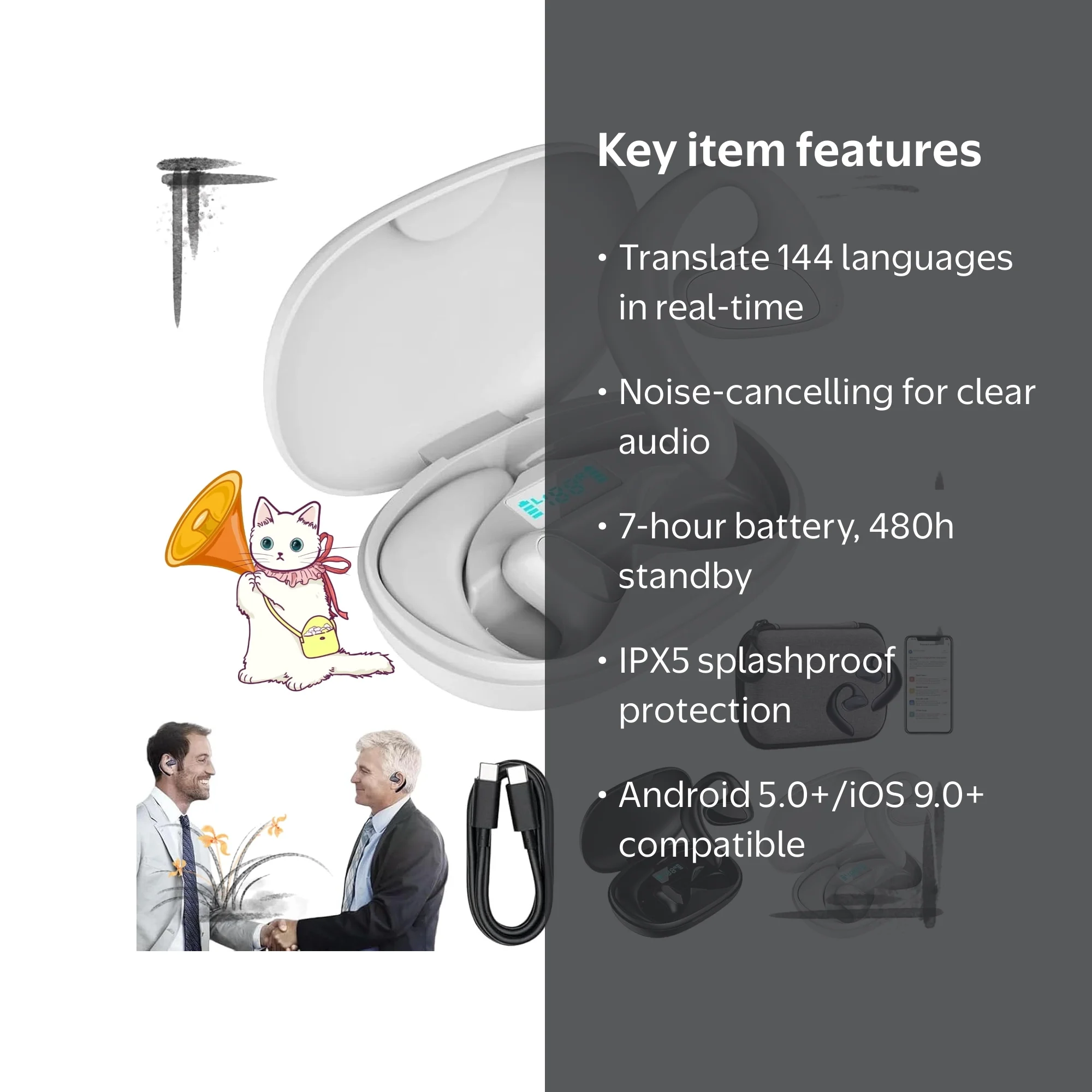Talkbuds Translator, Qinux Talkbuds, Talk Buds Translator, Vylaras