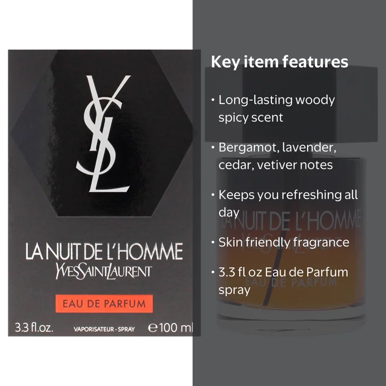 Yves Saint Laurent, La Nuit De LHomme, 3.3 oz EDP Spray - Walmart.com