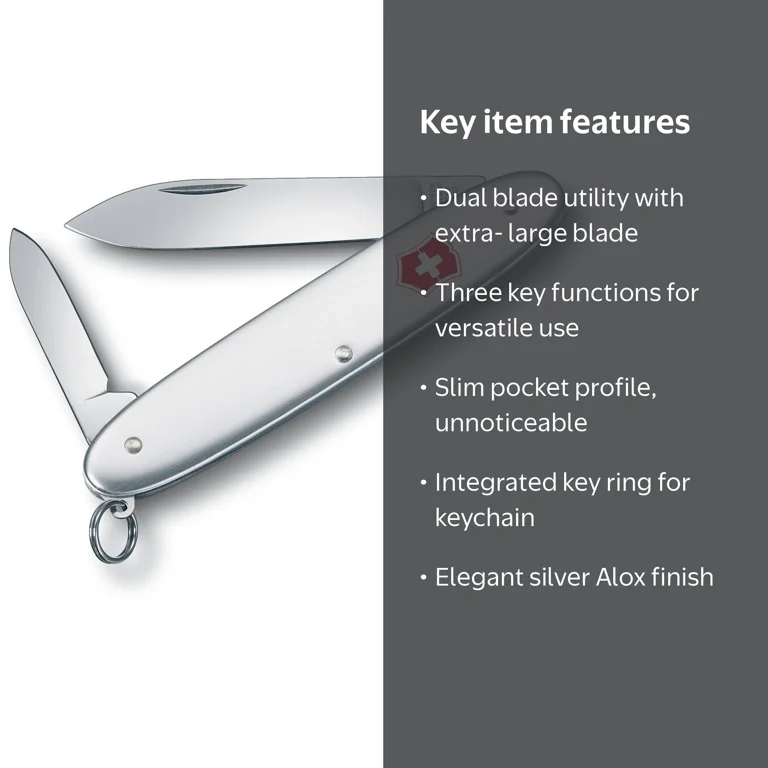Victorinox Swiss Army Excelsior 2 Blade Silver Alox Pocket Knife