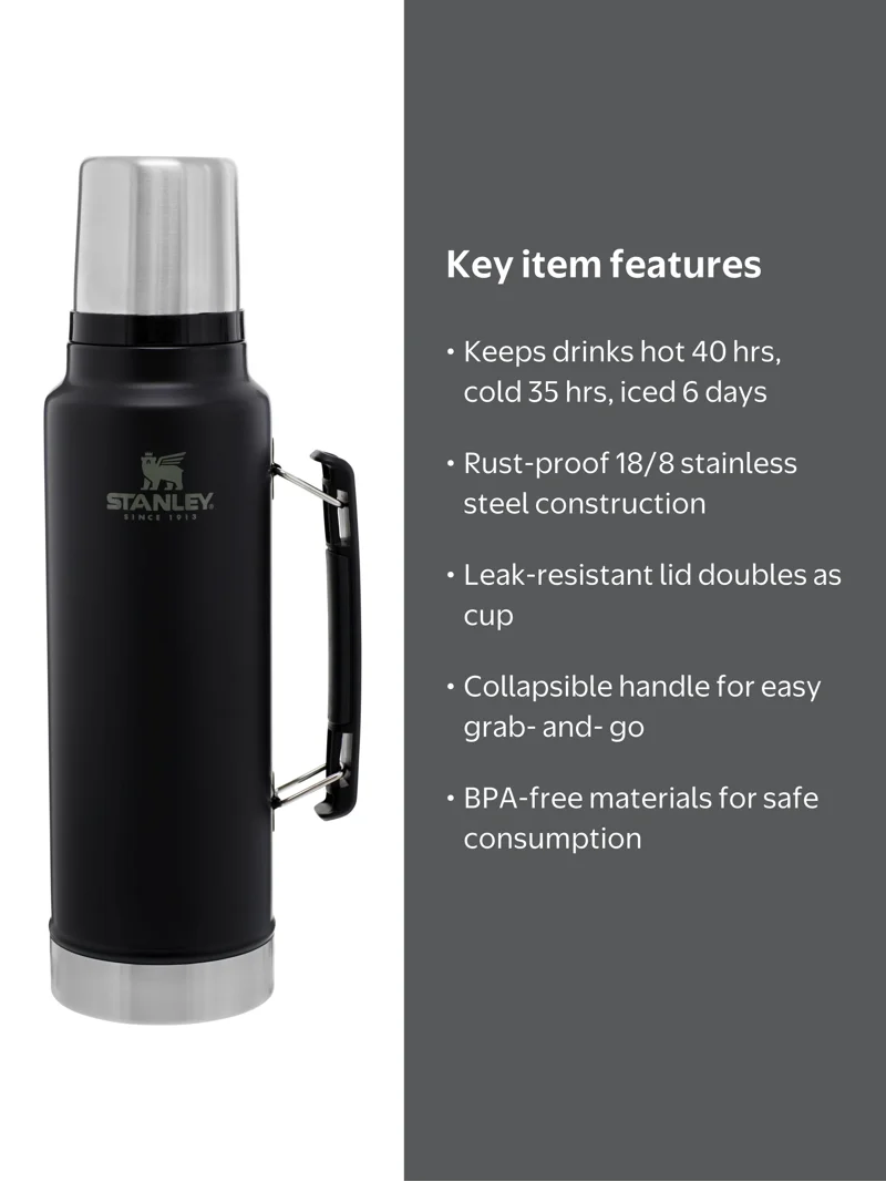 Stanley Classic Large 1.5 qt Thermos: Vacuum Insulated Stainless