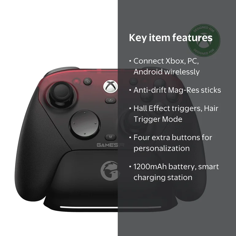 GameSir, Xbox Controller, Pro TRI-MODE, Wireless, Black - Walmart.com