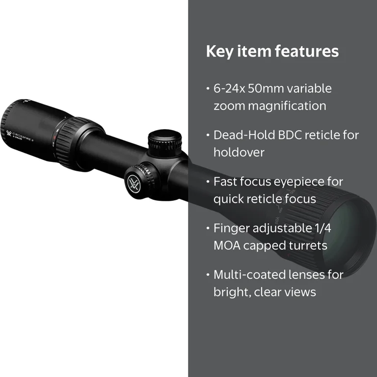Vortex Optics Crossfire II Rifle Scope 6-24x50mm Dead-Hold BDC