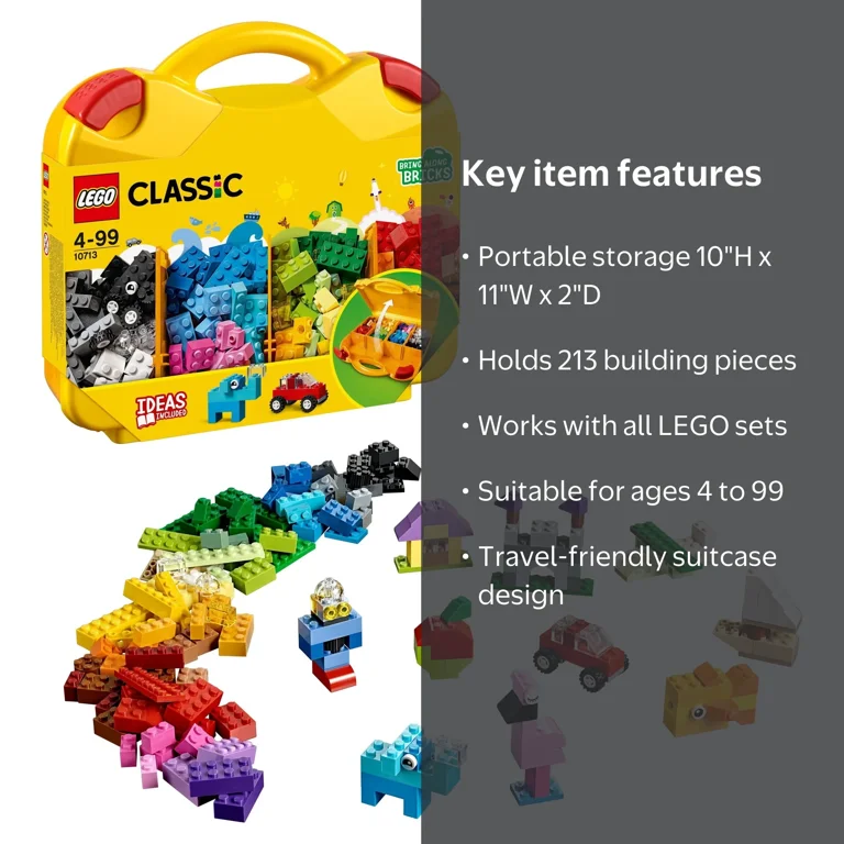 LEGO, Classic Creative Suitcase 10713, 213 pieces, Storage