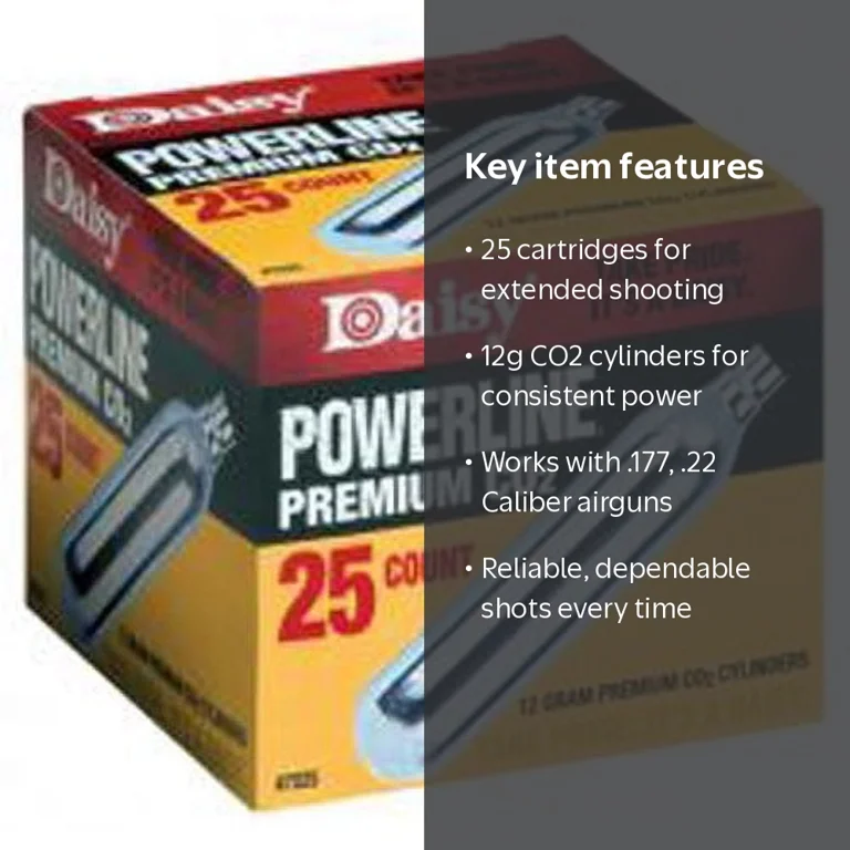Daisy CO2 Cylinders, 12g, 25 Count for Air Guns - Compatible with