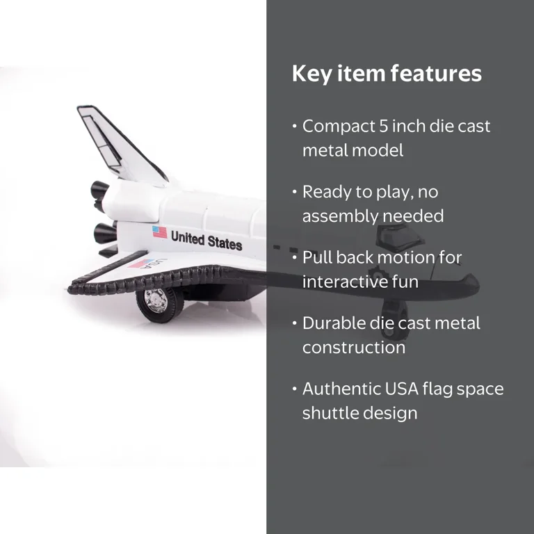 JFL Enterprises Space Shuttle Model, Die Cast Metal, 5 Inches