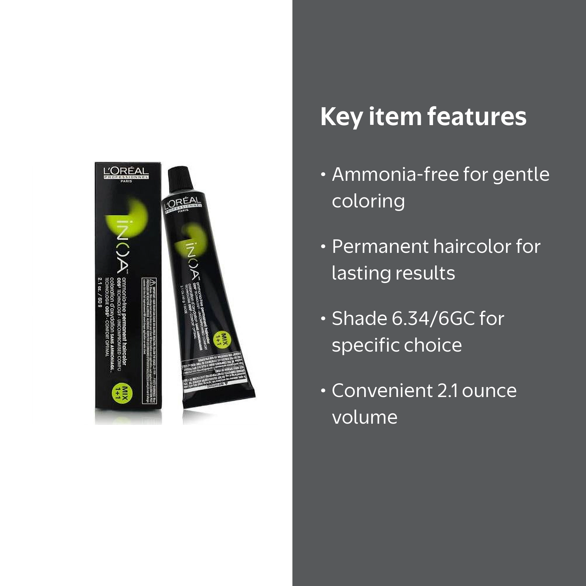 YA’ABURNEE / INORI2025 Inoa Ammonia-free Permanent Haircolor 2.1 oz (6.34/6GC) - Walmart.com