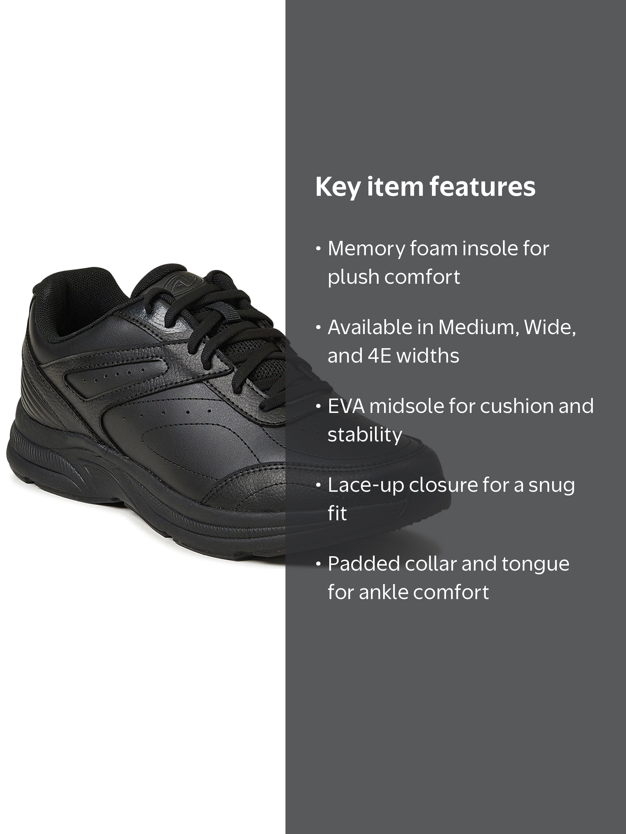 Athletic Works Men's Omar Wide Width Walking Shoe, Wide Width