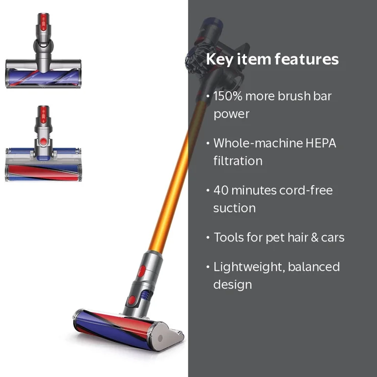Restored Premium Dyson V8 Absolute Cordless Vacuum | Yellow