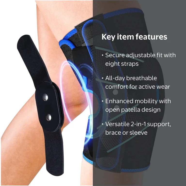 HLTHZONE Hinged Knee Brace with Side Stabilizers for Knee Pain