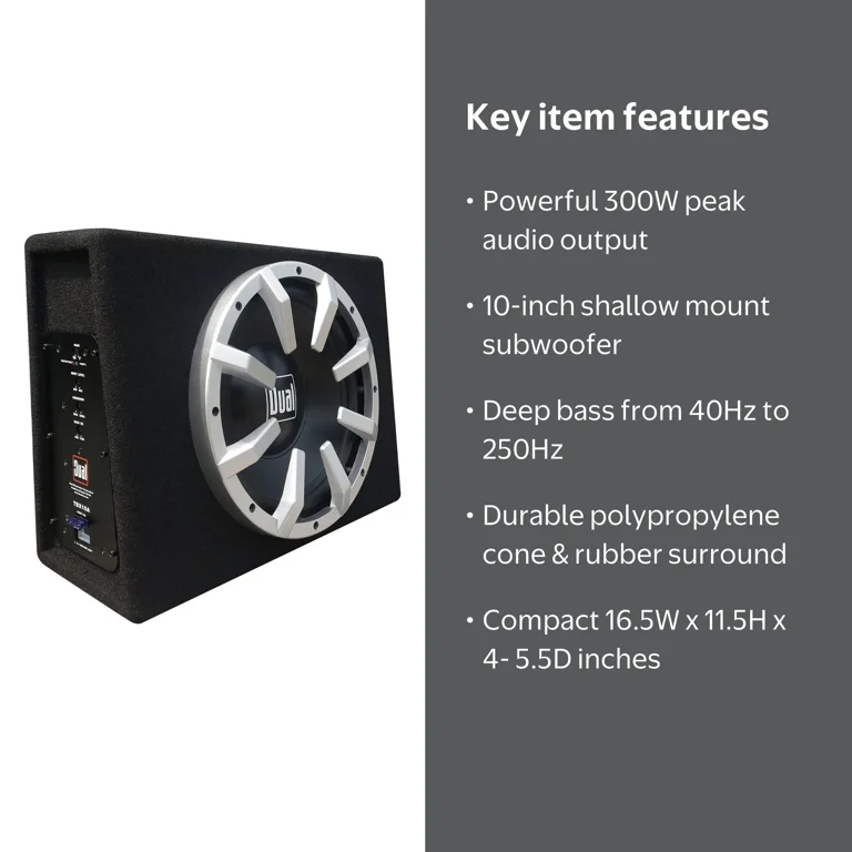 Dual Electronics TBX10A 10-inch, Power Audio Amplified Bass