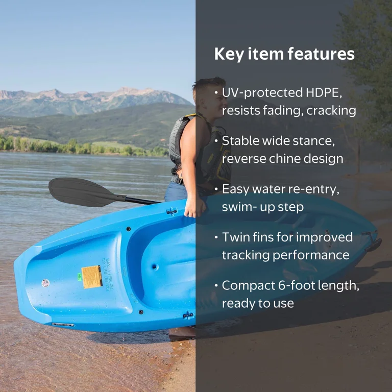 Lifetime Wave Youth 6 ft Sit-On-Top Kayak with Paddle Blue (90097