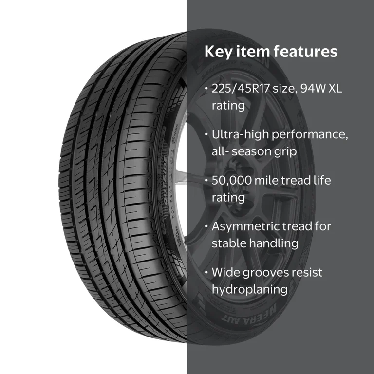 Nexen N'Fera AU7 225/45R17 94W XL Tire, All Season, 50,000 Mile