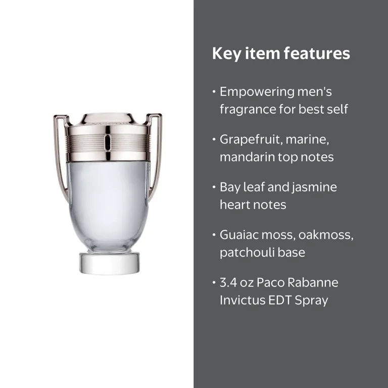 Paco Rabanne Invictus Eau De Toilette Spray, Men's Cologne, 3.4 Oz