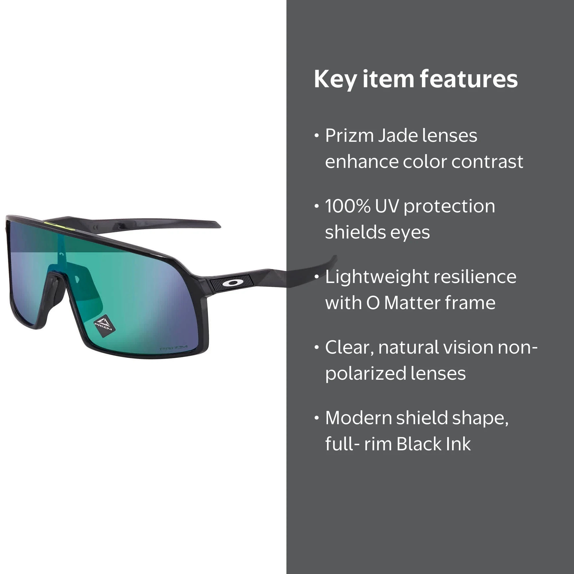 Oakley, Men's Sunglasses, OO9406, Sutro Prizm Jade Shield, Black
