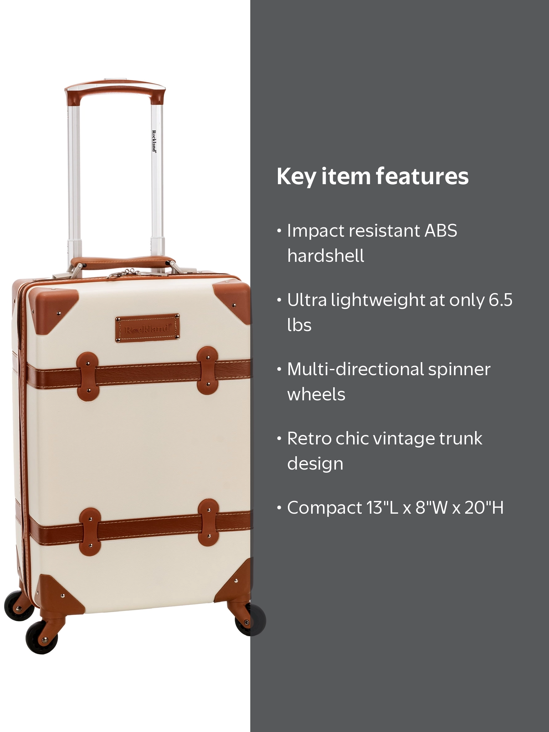Rockland Luggage Stage Coach Hardside Rolling Trunk, F2291