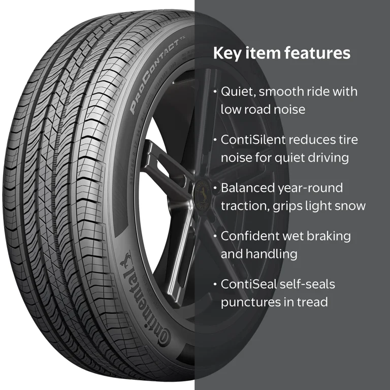 Continental, ProContact TX Tire, 225/60R17, 99H, All-Season, Black