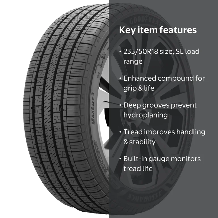 A230 235-50R18 2本 Goodyear Assurance MaxLife 2 Touring 235/50R18 97W Passenger Tire