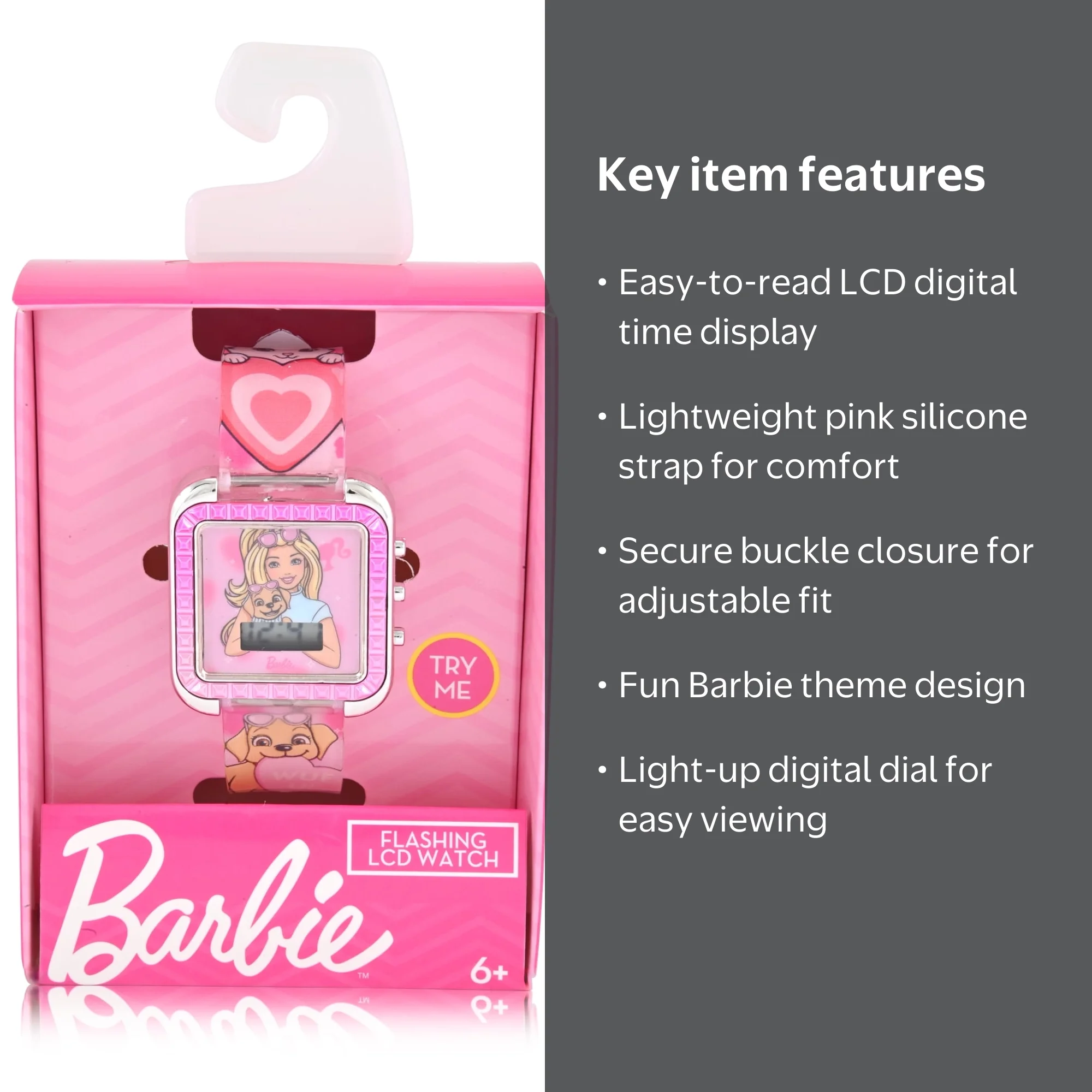 Mattel Barbie Female Child Pink LCD Watch, BDT4233WM - Walmart.com