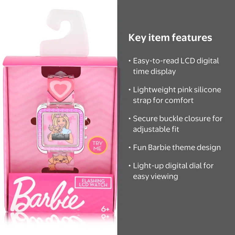 Mattel Barbie Female Child Pink LCD Watch, BDT4233WM - Walmart.com