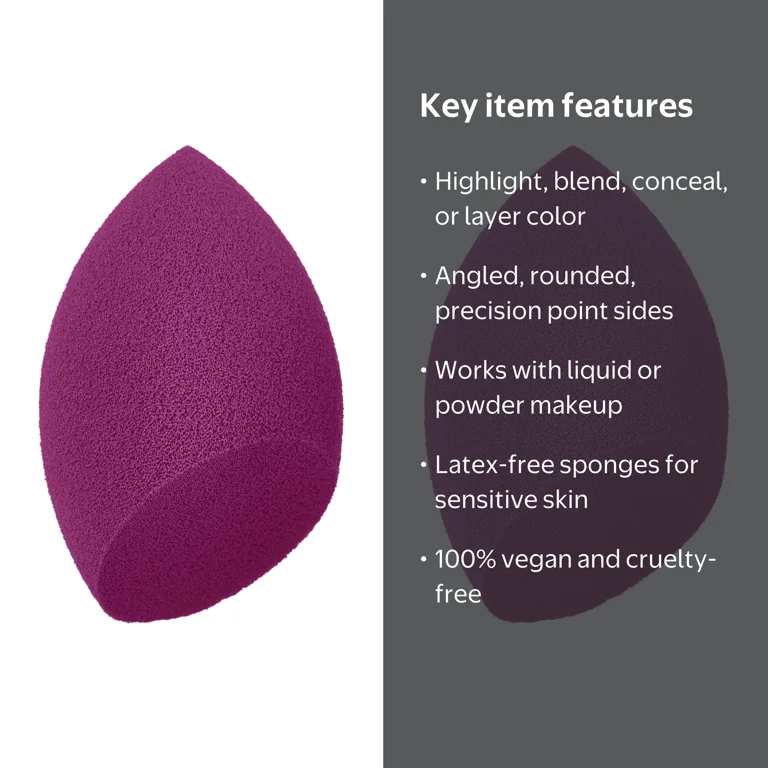 e.l.f. Cosmetics, Total Face Sponge Duo, latex-free, multi-sided