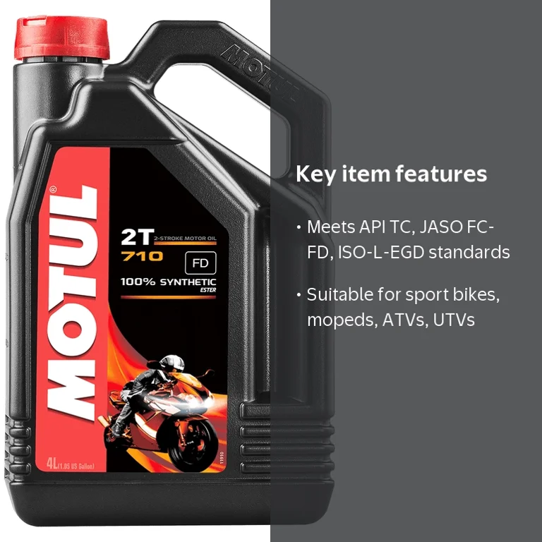 Motul 710 2T Full Synthetic 2 Stroke Motorcycle Oil, 4 Liter