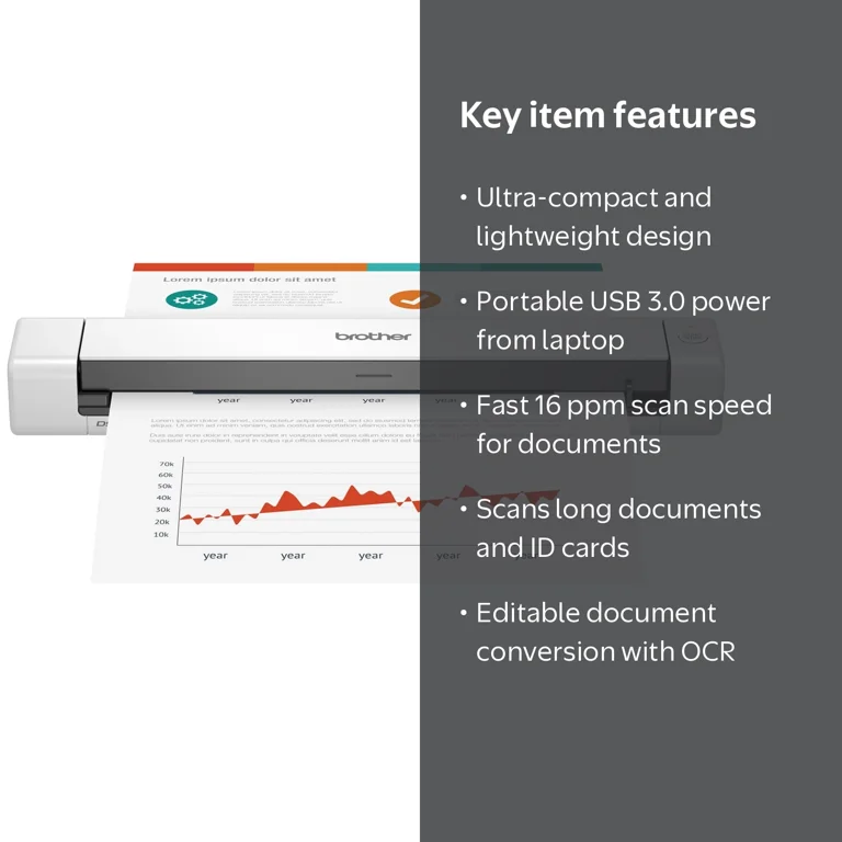 Brother, Portable Document Scanner, Up to 8.5