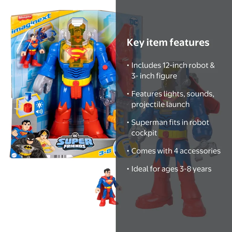 Imaginext DC Super Friends Superman Insider & Exo Suit Robot 6