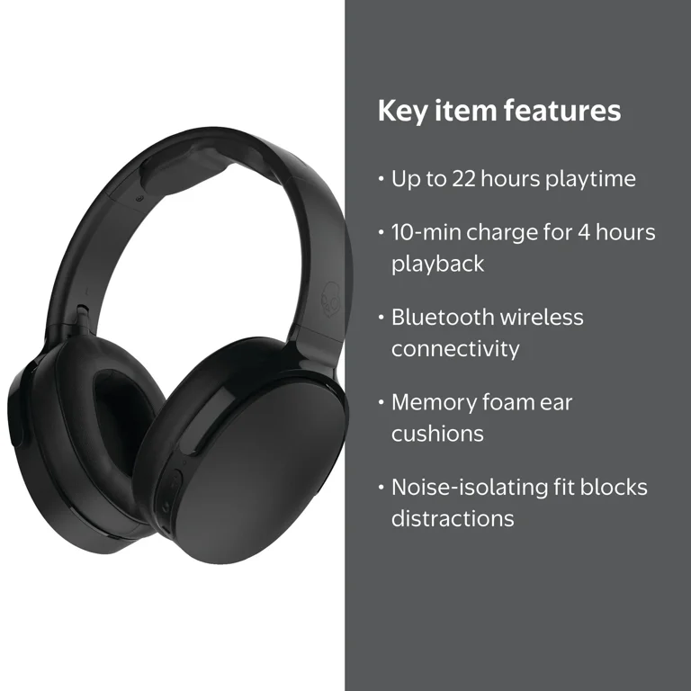 Skullcandy Hesh 3 over-ear Bluetooth Wireless Headphones in Black