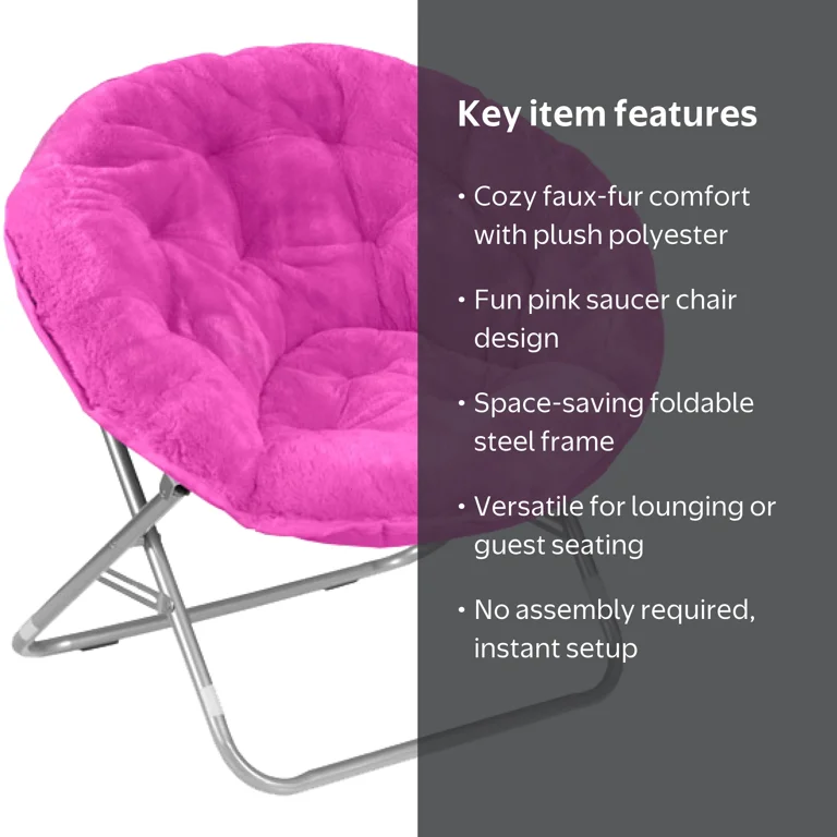 Mainstays Faux Fur Saucer Chair, Pink - Walmart.com