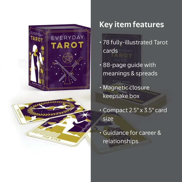 Running Press, Mini Edition Everyday Tarot Kit, 78-card deck +