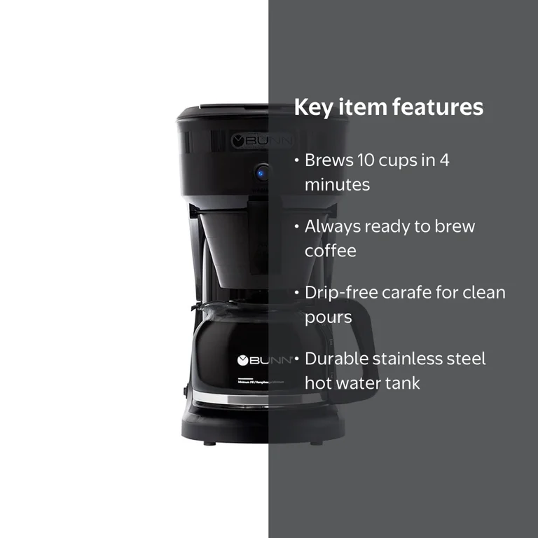 BUNN, Speed Brew Select Coffee Maker, 55800.0001, Black, 10 Cup