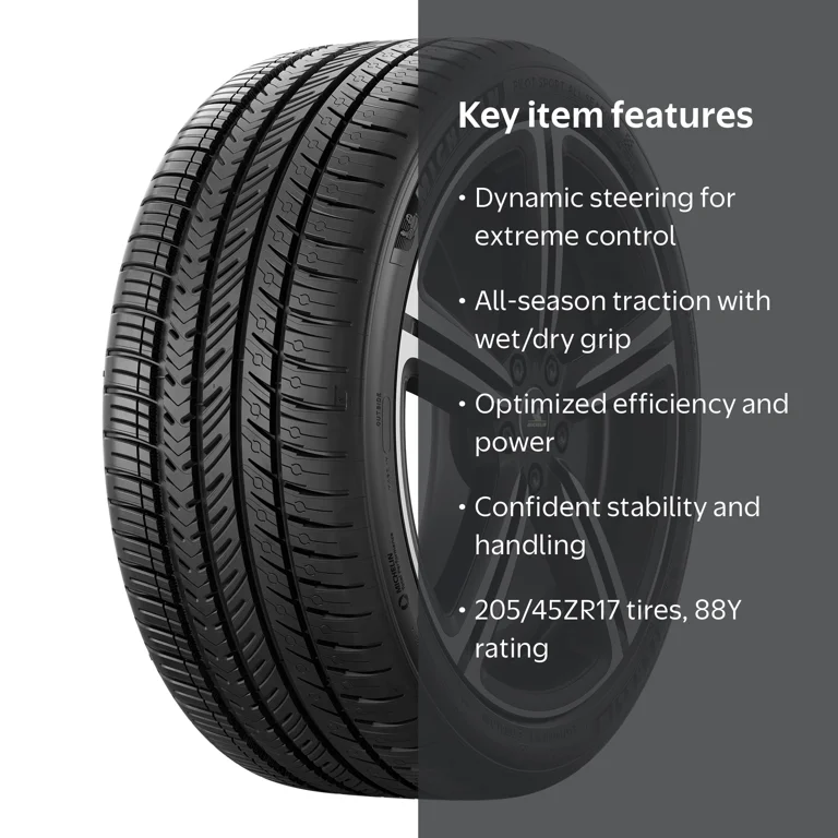 Michelin Pilot Sport All Season 4 Tire, 205/45ZR17 88Y XL Michelin Pilot Sport All Season 4 Tire, 205/45ZR17 88Y XL