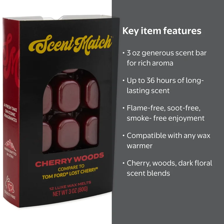cherry tobacco wax melts Crossroads Candles Spring / Summer: This deeply inviting fragrance creates a cozy Cherry Pipe Tobacco Wax Melt