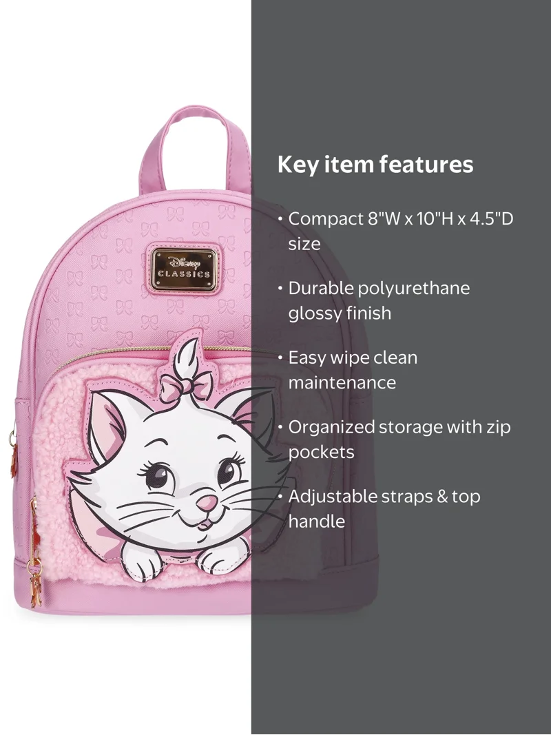 disney aristocats mini backpack Loungefly The Marie Floral Allover-Print WDBK0335 Features A Loungefly exclusive Loungefly Disney The Aristocats Marie
